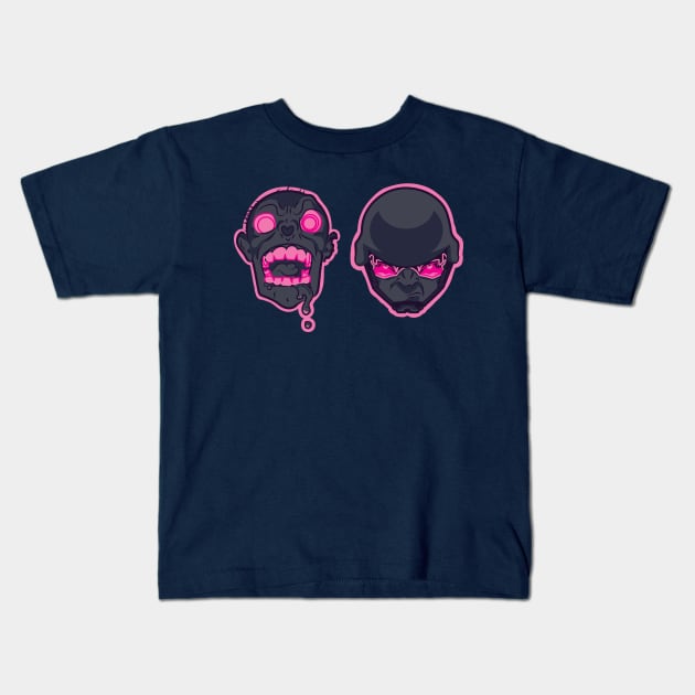 Zambie and Helmet Head Kids T-Shirt by TheSneakyPeach